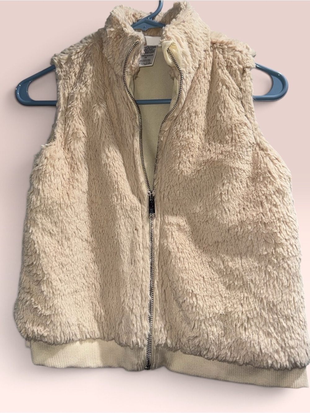 Rachel Zoe Cream Sherpa Vest for Kids - Soft Zip Front